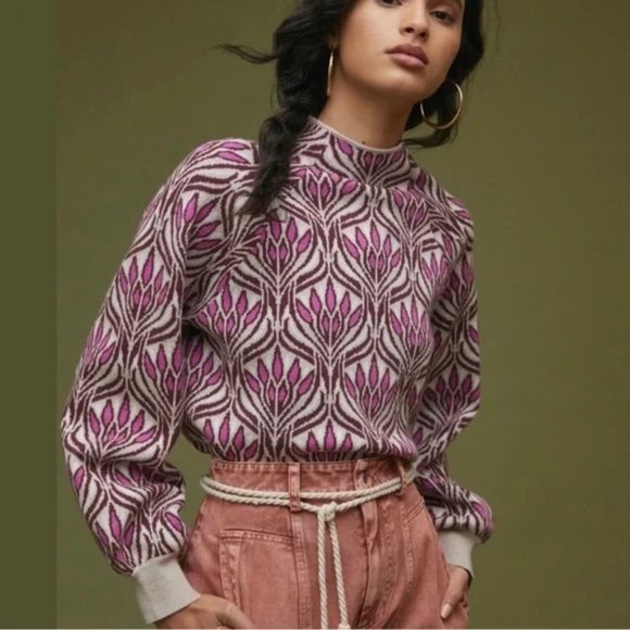 NWOT By Anthropologie The Beatriz Mock-Neck Sweater, size XXS (or XS) - Picture 2 of 8